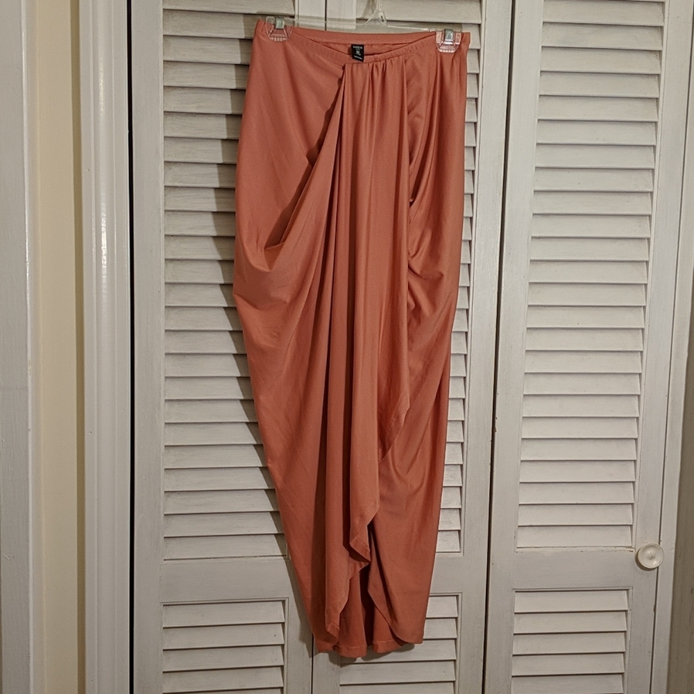 Coral high low skirt